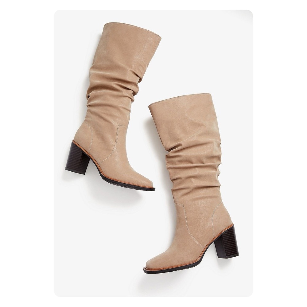 ★ NWT Maurice’s Carissa Slouch Wide Calf Tall Boot - Beige ★